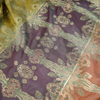Bahru – Blended Katan Satin with Floral Zari Work - Zahra Maham
