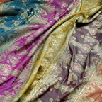 Bahru – Blended Katan Satin with Floral Zari Work - Zahra Maham