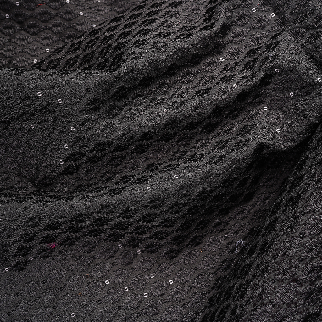 Qandil – PK Raw Silk Embroidery Fabric with Sitara Work