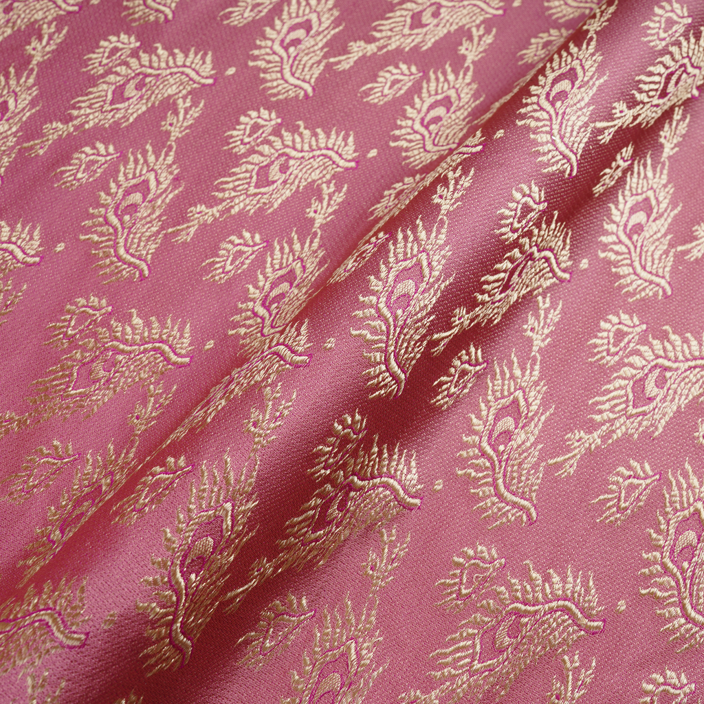 Morzaat – Pure Katan Satin with Peacock Feather Pattern