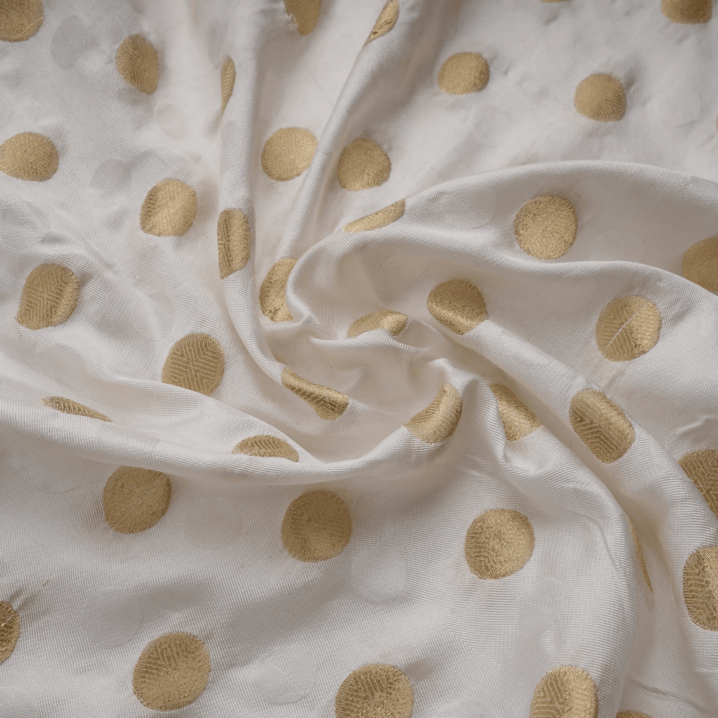 Daaira-e-Noor – Pure Katan Jamawar Satin with Circular Zari Motifs - Zahra Maham
