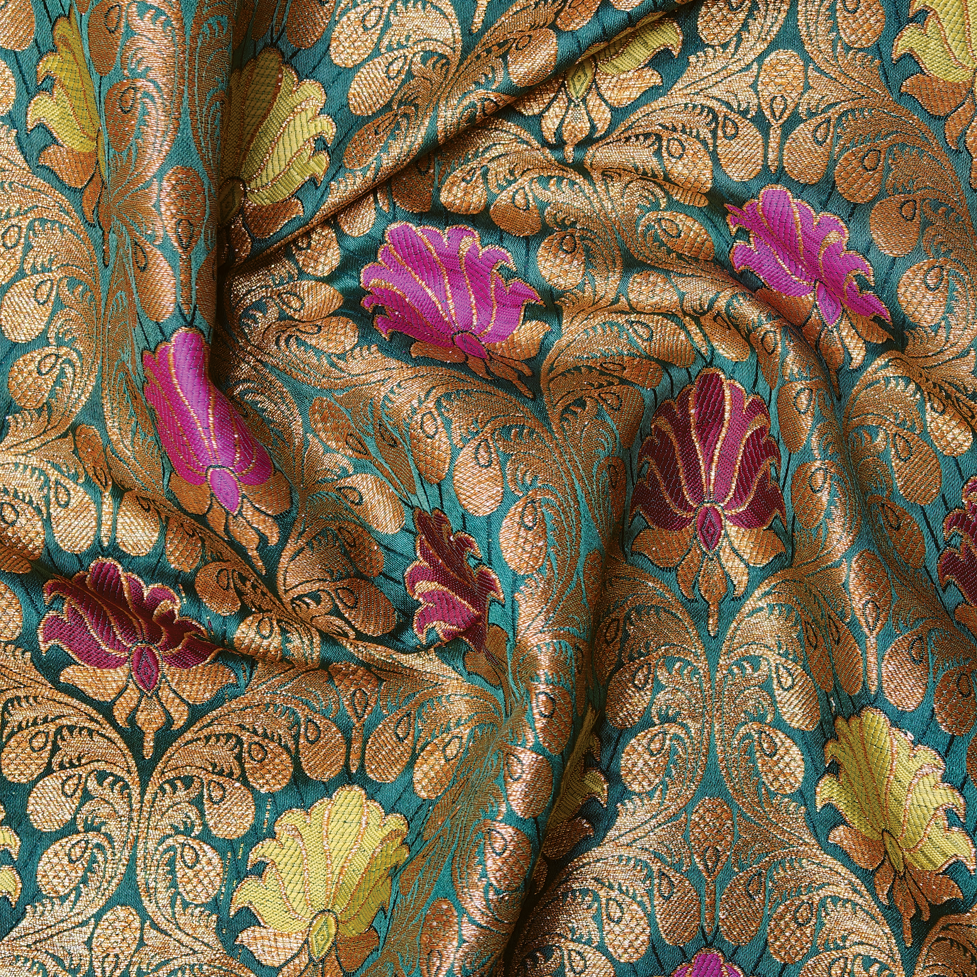 Nashkaar Kamkhwab – Satin Kamkhwab Mughal Floral Jaal