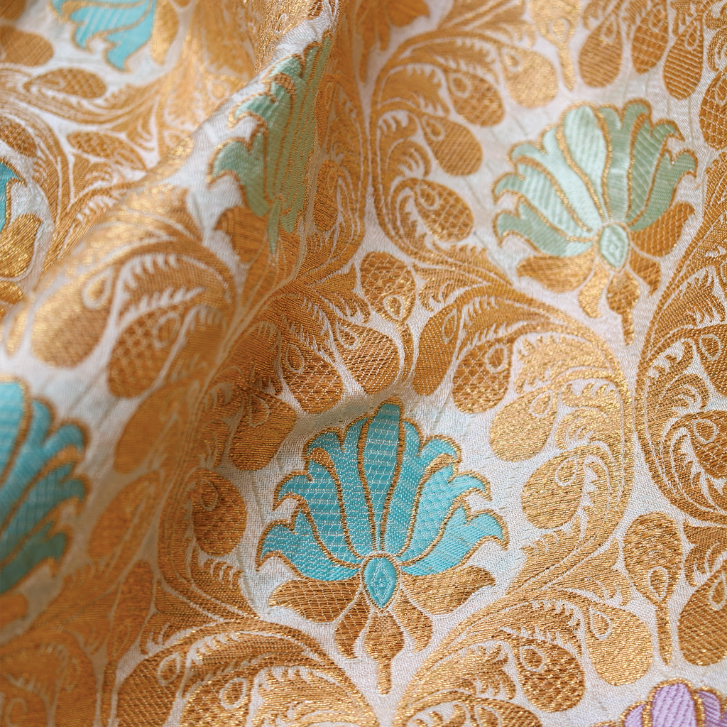 Nashkaar Kamkhwab – Satin Kamkhwab Mughal Floral Jaal