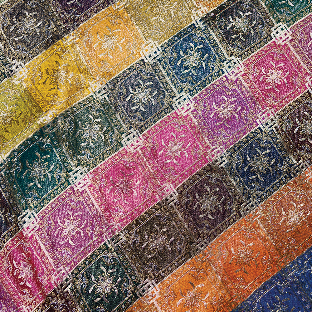 Dhanak Bazm — Pure Katan Satin Multicolour - Zahra Maham