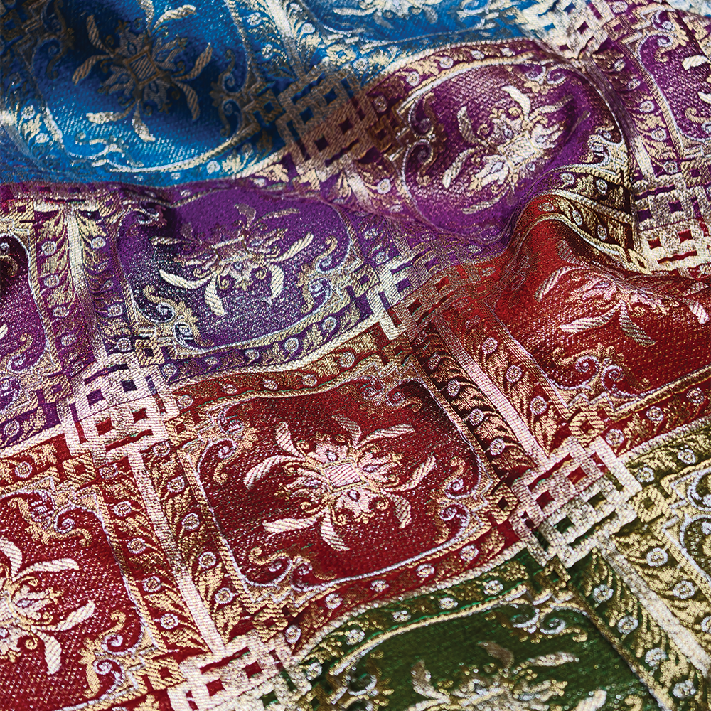 Dhanak Bazm — Pure Katan Satin Multicolour - Zahra Maham