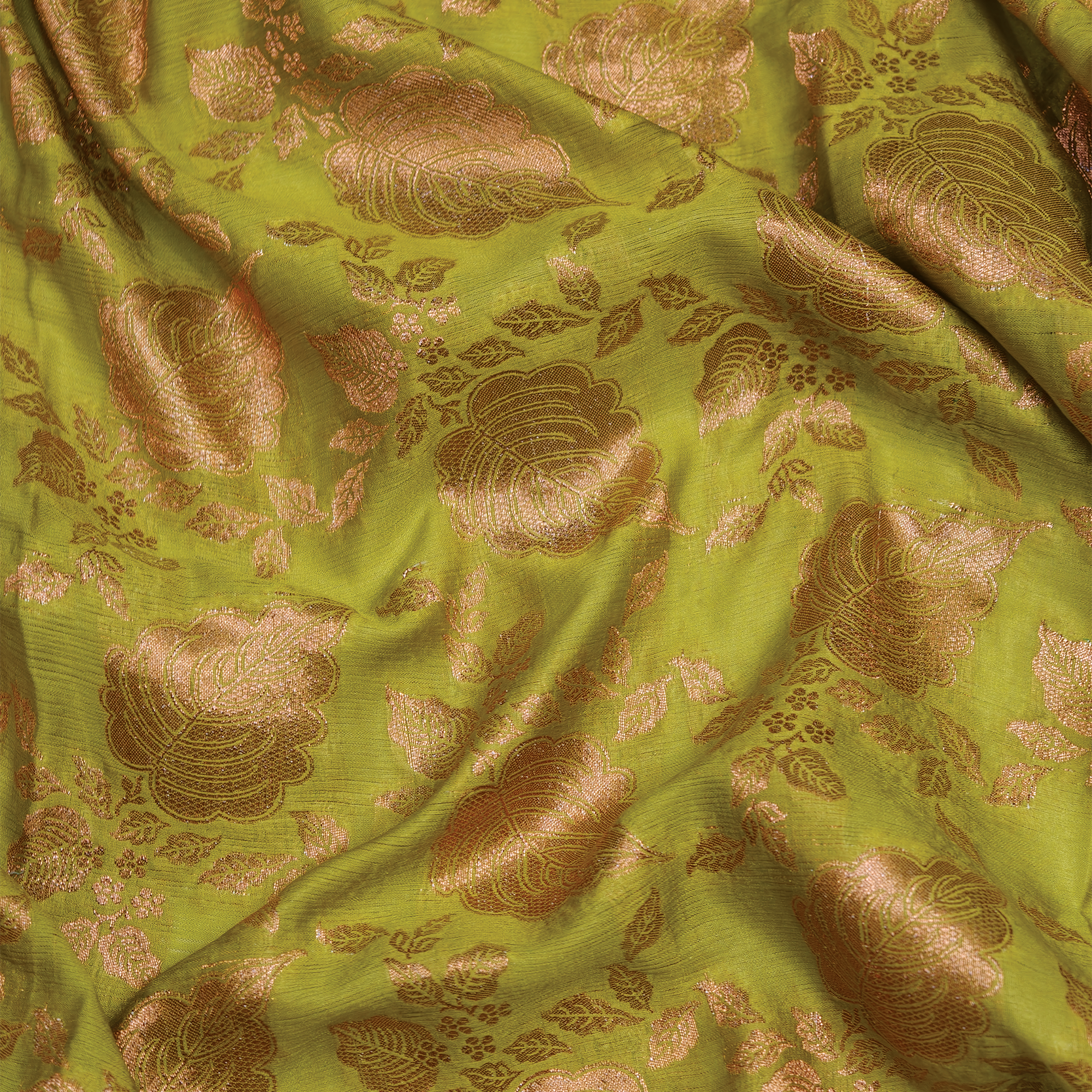 Zard Gulab Mehnai — Pure Katan Chiffon (4 Yards)
