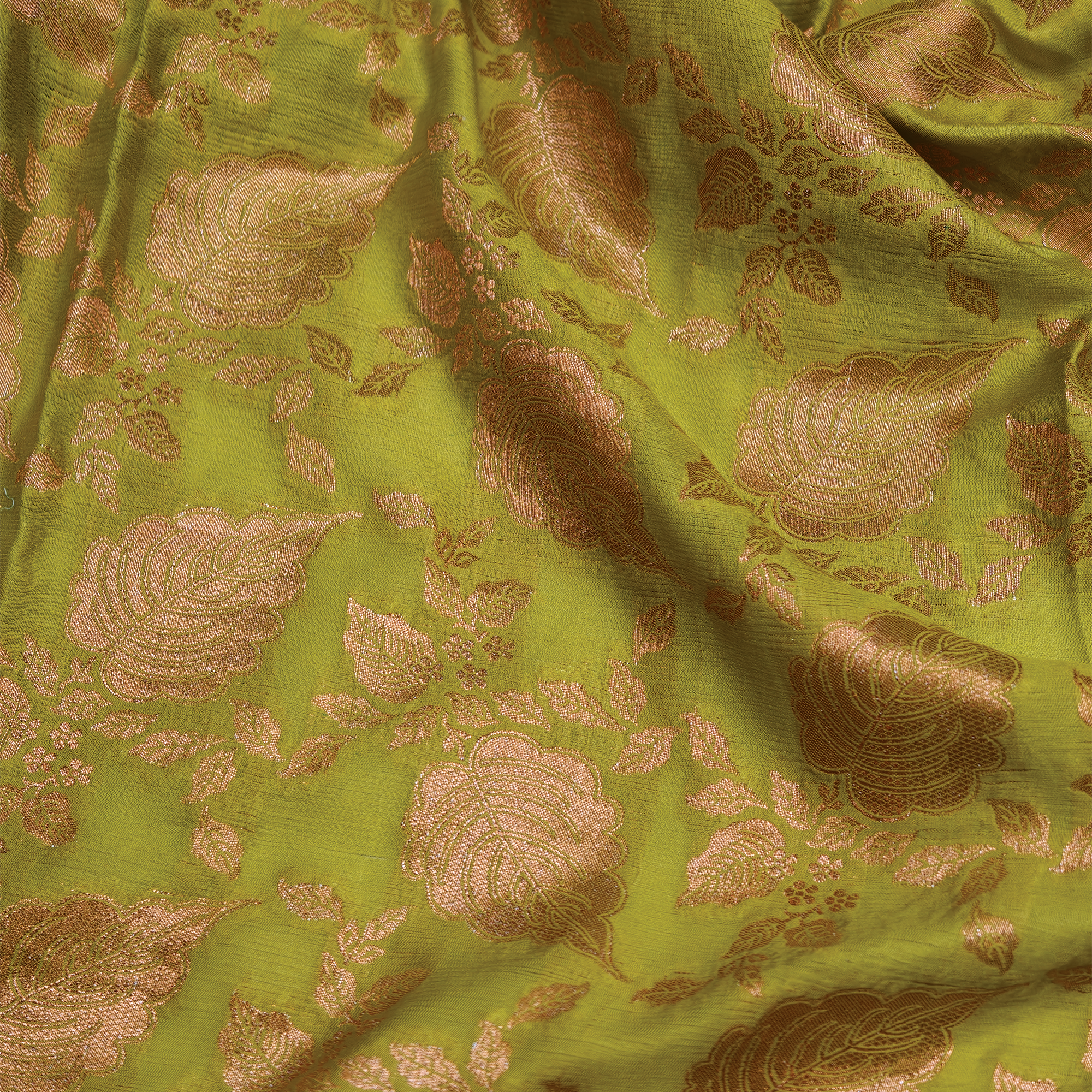 Zard Gulab Mehnai — Pure Katan Chiffon (4 Yards)