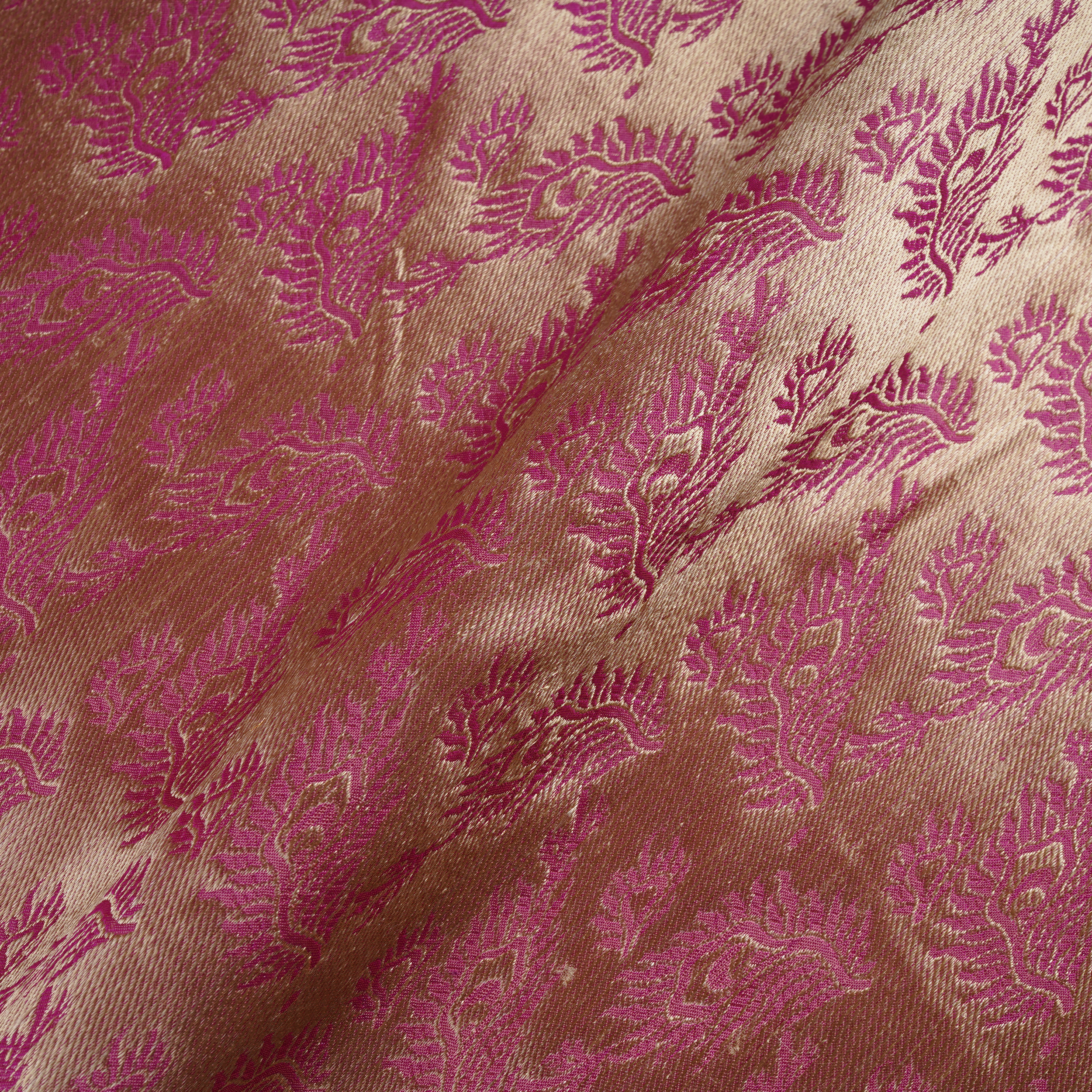 Morzaat – Pure Katan Satin with Peacock Feather Pattern