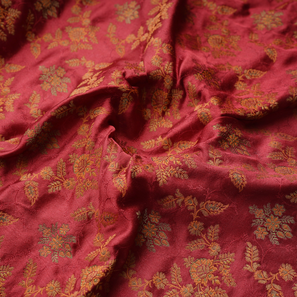 Noor-e-Abrisham – Pure Satin (Yarn Dyed | 3-Color Thread | Golden Zari)