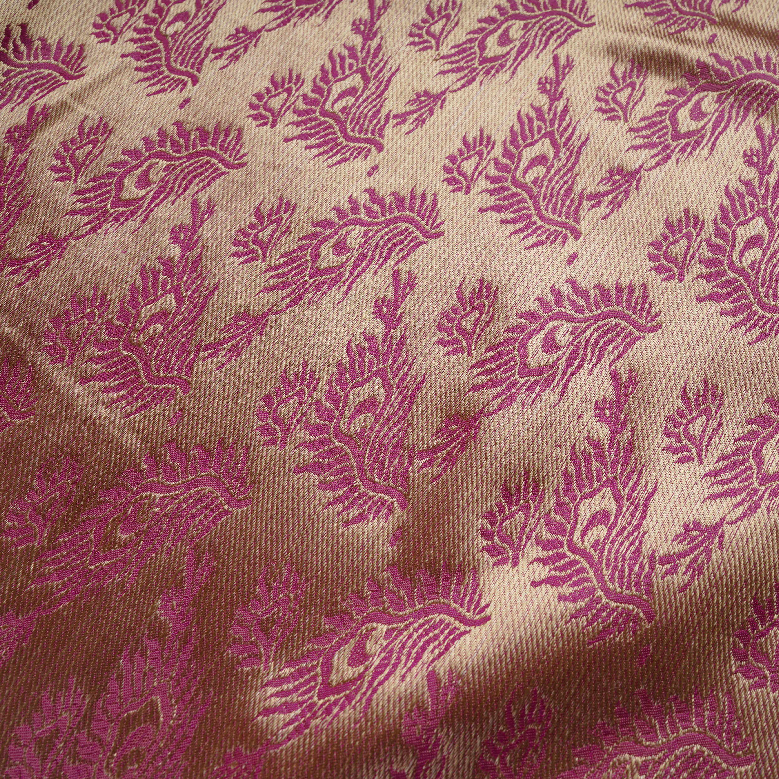 Morzaat – Pure Katan Satin with Peacock Feather Pattern