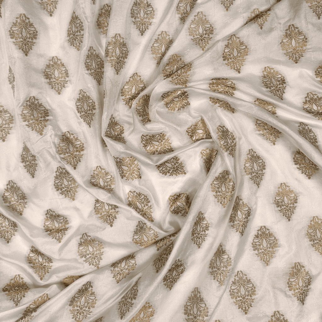 Fakhar-e-Shahi – Shahi Katan Self Jamawar with Antique Zari Art - Zahra Maham