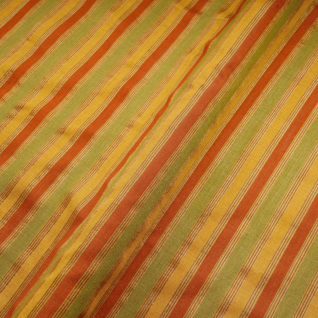 Fitoor – Striped Pure 3-Ply Spun Silk Fabric - Zahra Maham