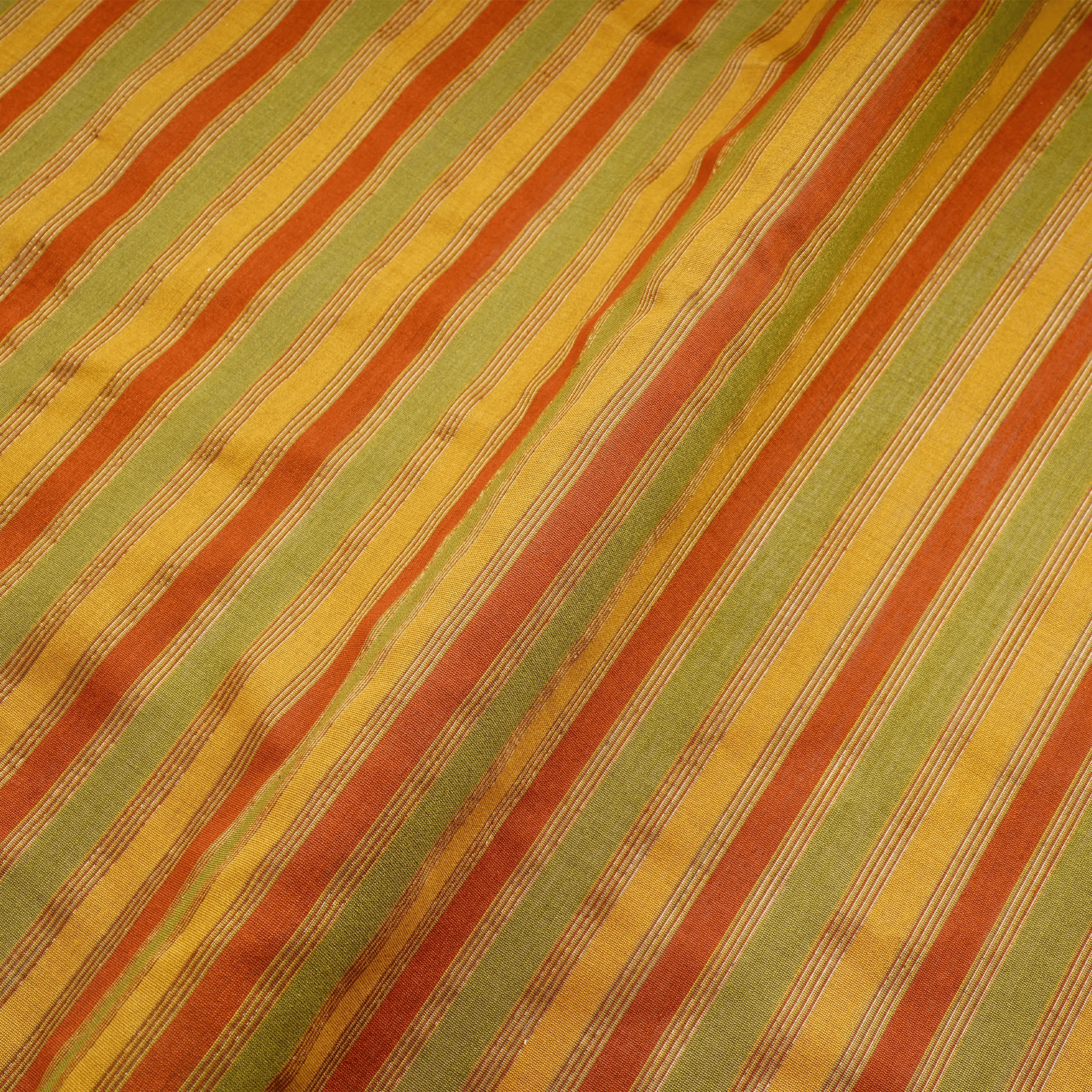 Fitoor – Striped Pure 3-Ply Spun Silk Fabric - Zahra Maham