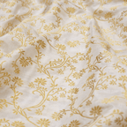 Fleuré Zarafshan – Pure Katan Silk with Floral Jaal - Zahra Maham