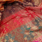 Gul-e-Rusn – Blended Katan satin with Floral Zari Work - Zahra Maham