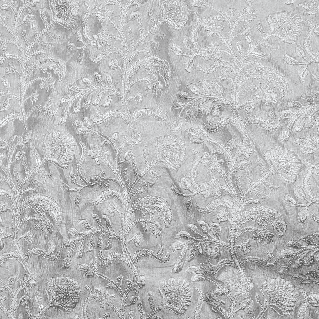 GulAyna Élan – Floral Jaal Embroidered Sheesha Silk - Zahra Maham
