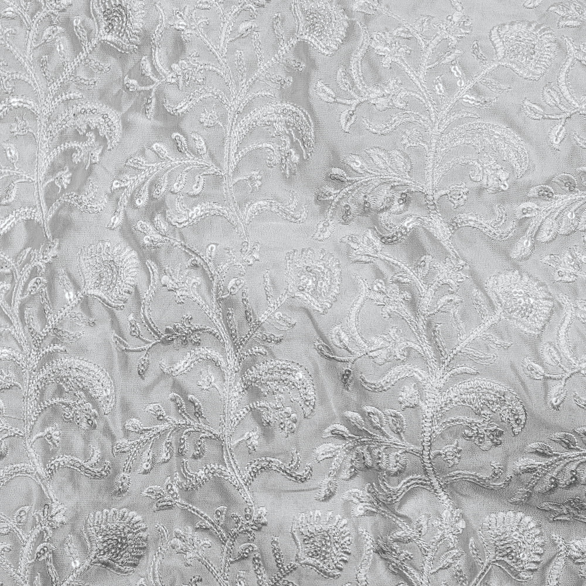 GulAyna Élan – Floral Jaal Embroidered Sheesha Silk - Zahra Maham
