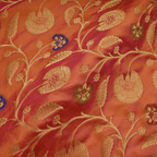 Gulbadan – Pure Indian Katan (Dual Tone | Floral Pattern | 4-Color Thread | Golden Zari) - Zahra Maham