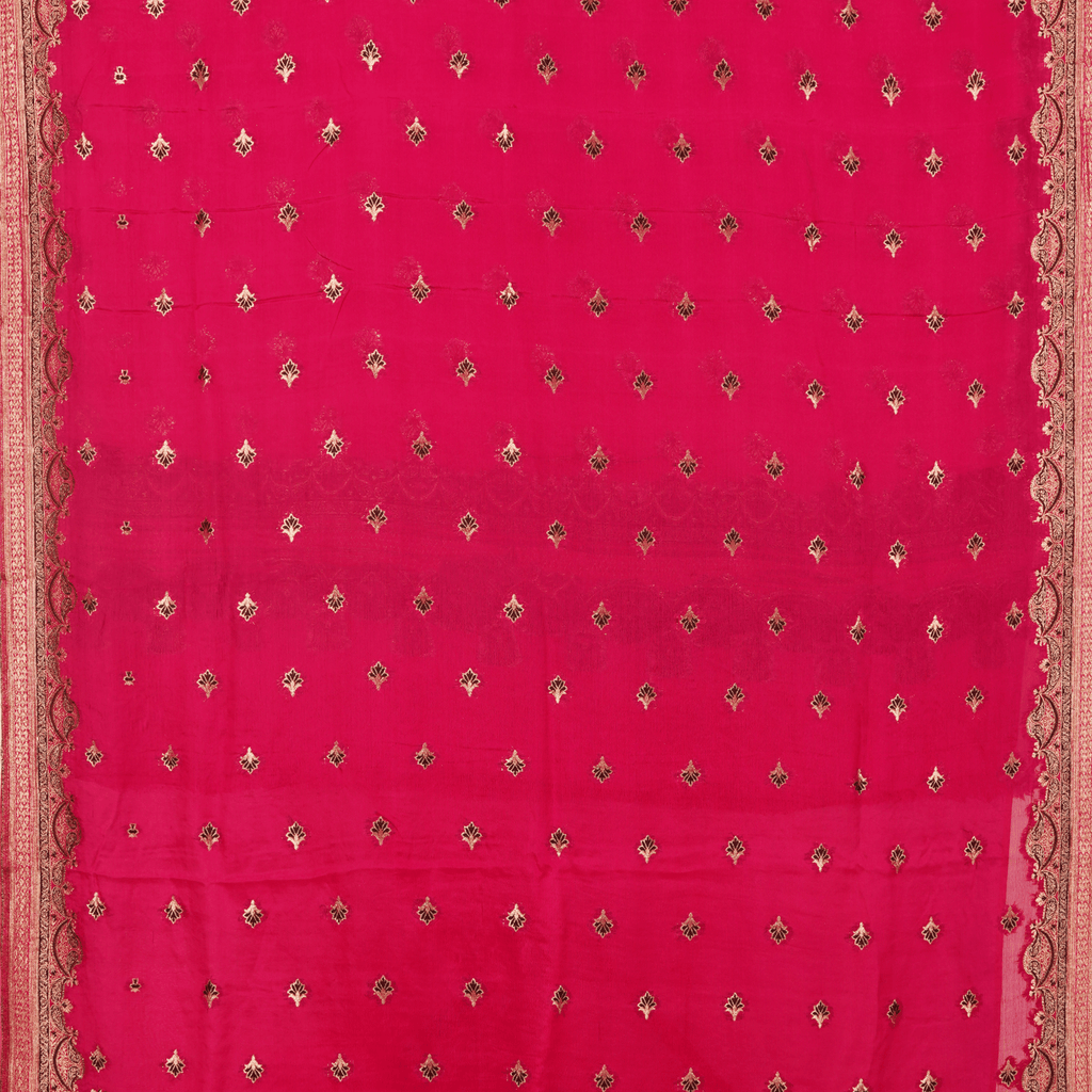 Gulbarg-e-Naz – Pure Katan Chiffon Floral Buti Shawl - Zahra Maham