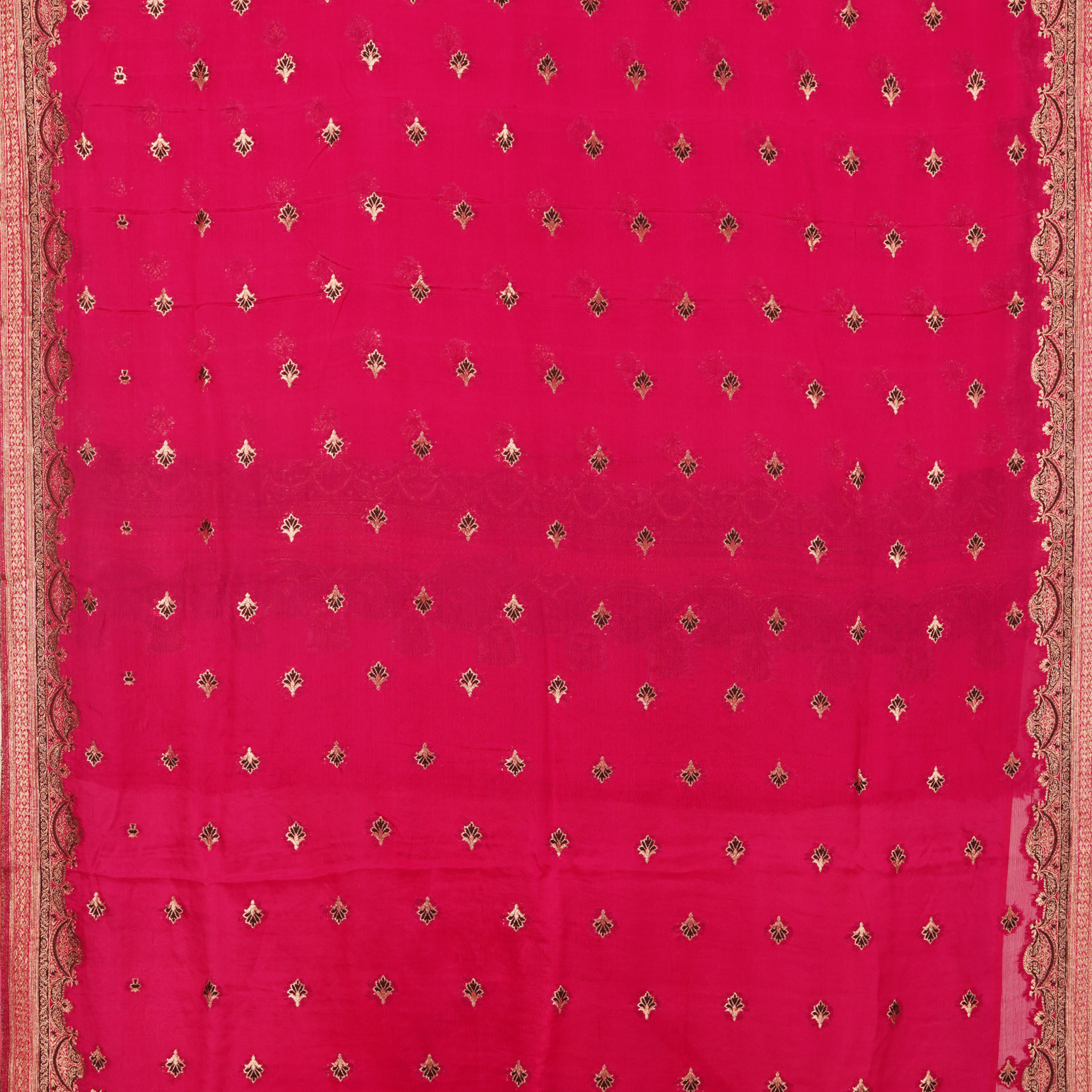 Gulbarg-e-Naz – Pure Katan Chiffon Floral Buti Shawl - Zahra Maham