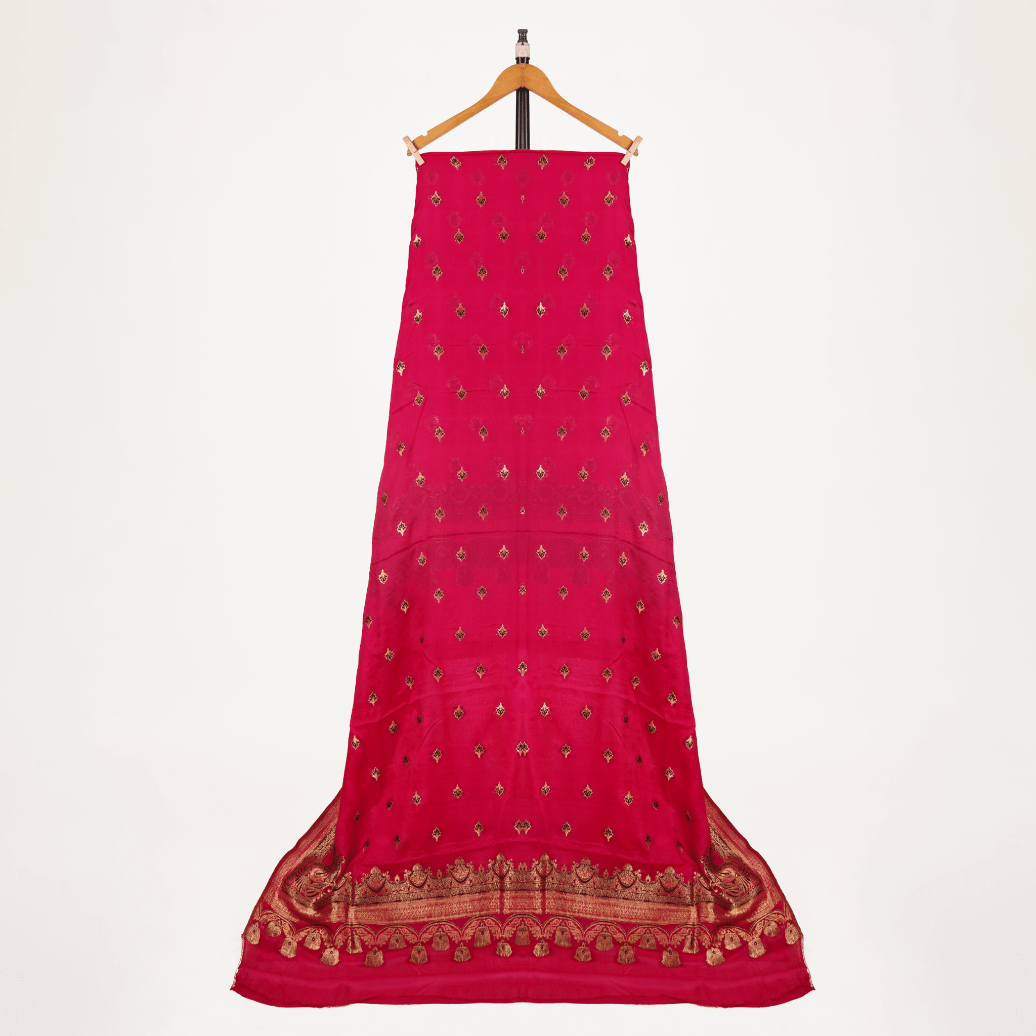 Gulbarg-e-Naz – Pure Katan Chiffon Floral Buti Shawl - Zahra Maham