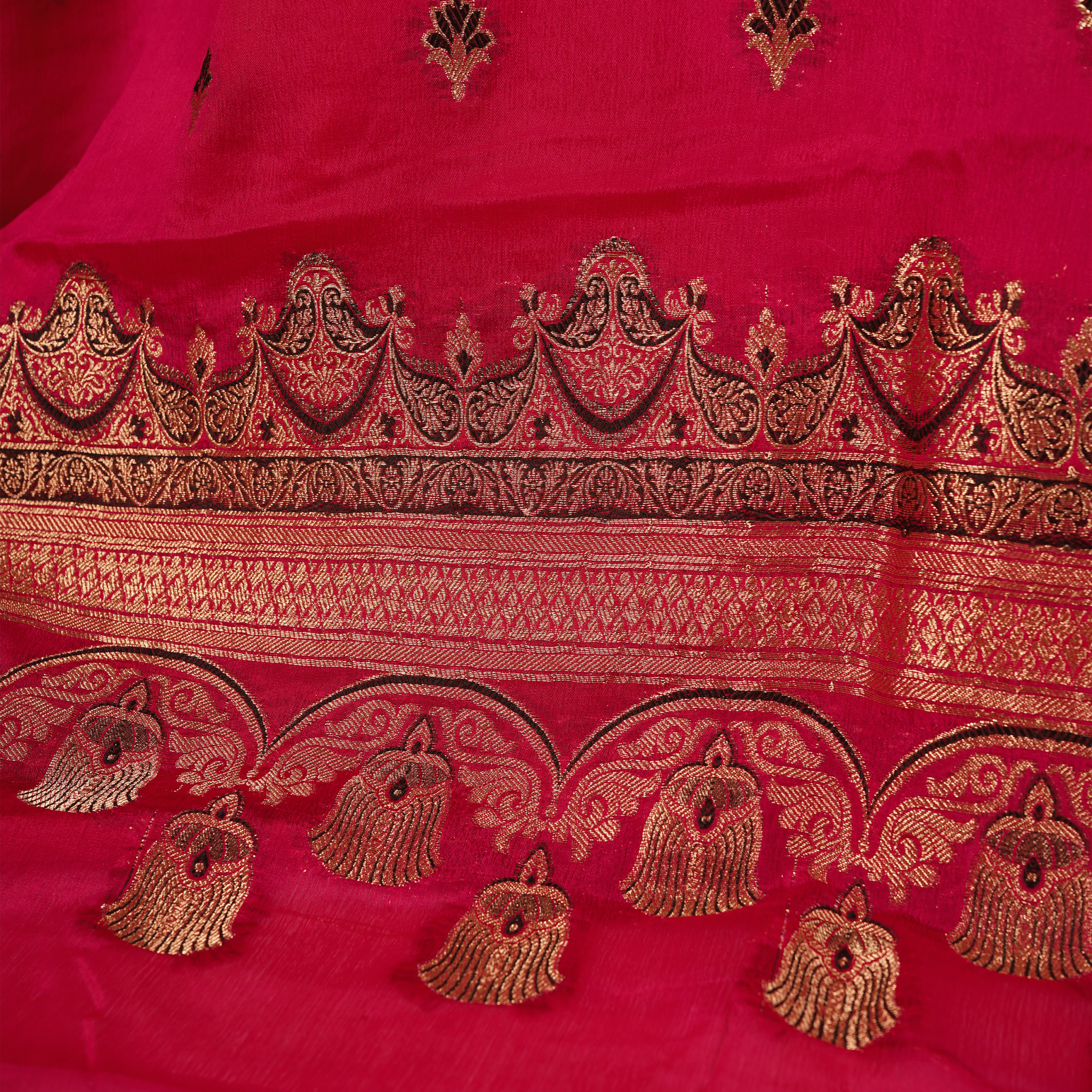 Gulbarg-e-Naz – Pure Katan Chiffon Floral Buti Shawl - Zahra Maham