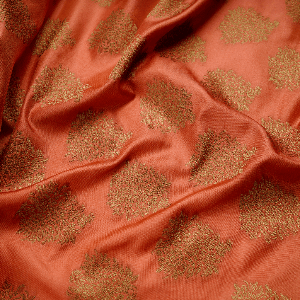 Gulnawaaz – Pure Katan Silk with Floral Bunch - Zahra Maham
