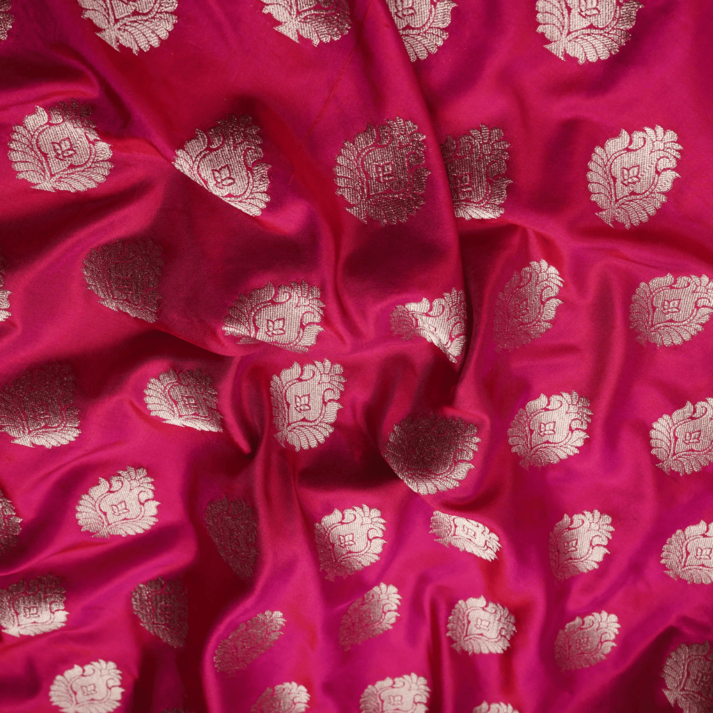Gulraiz – Pure Poth Katan with Bunch Buti & Rose Gold Zari - Zahra Maham