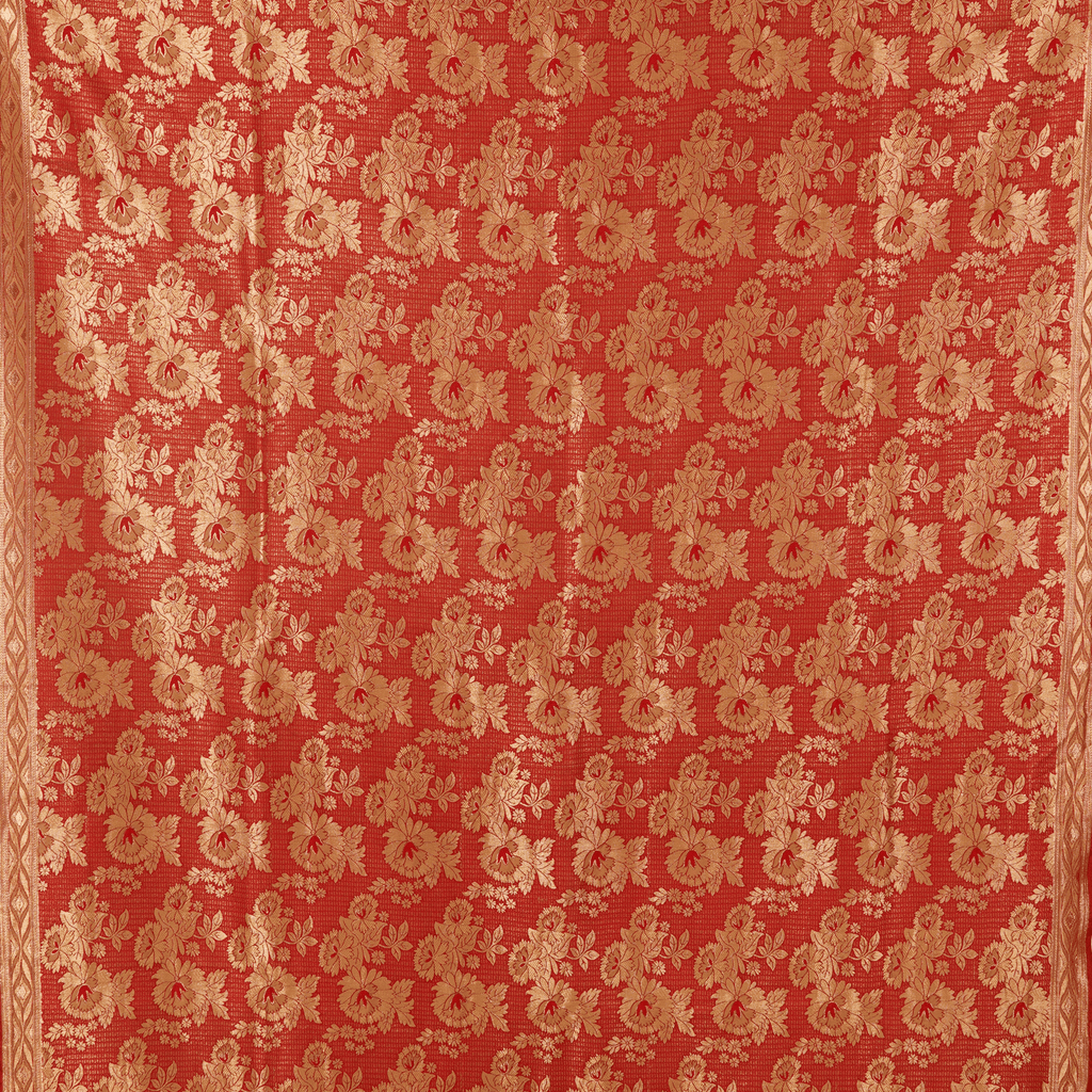 Gulshan-Ara – Pure Katan Floral Shawl with Four-Sided Border - Zahra Maham