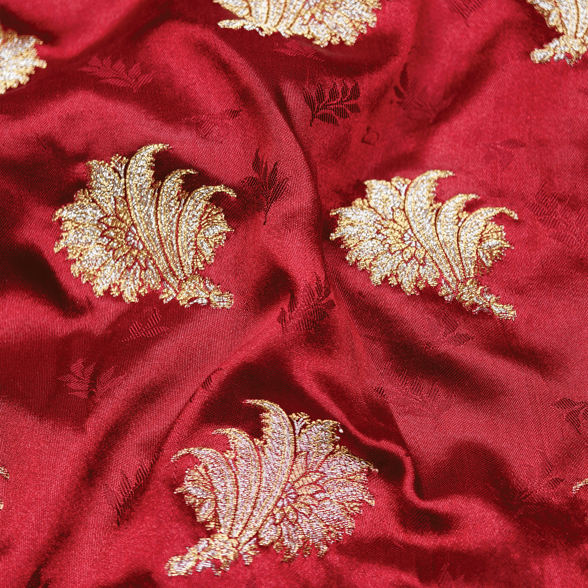 Gulzaar Self Jamawar Katan Satin with Floral Buti - Zahra Maham