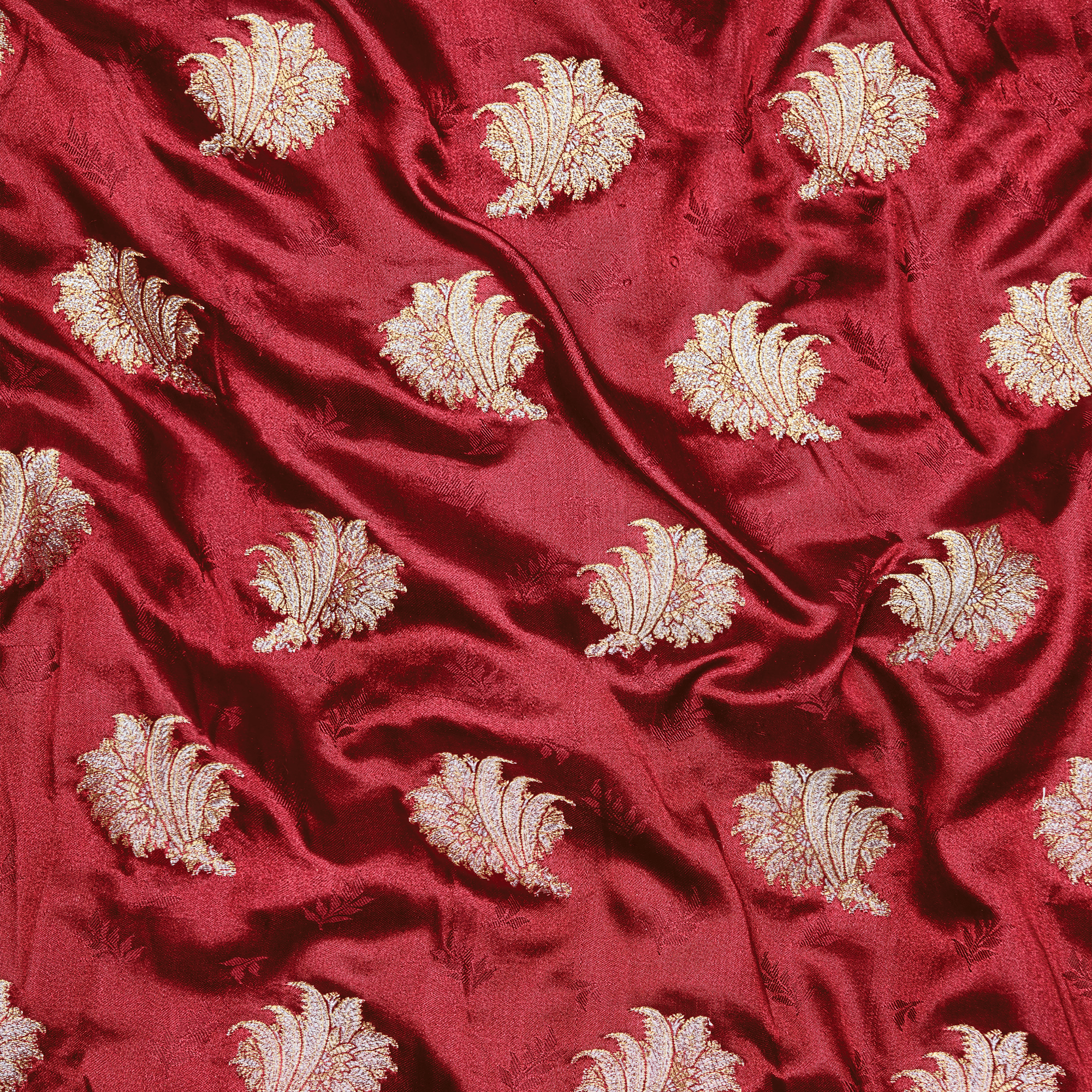 Gulzaar Self Jamawar Katan Satin with Floral Buti - Zahra Maham