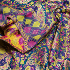 Indigo Jamawar Satin Zarbaft - Zahra Maham
