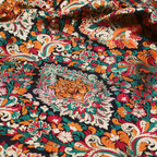 Indigo Jamawar Satin Zarbaft - Zahra Maham