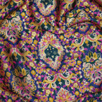 Indigo Jamawar Satin Zarbaft - Zahra Maham