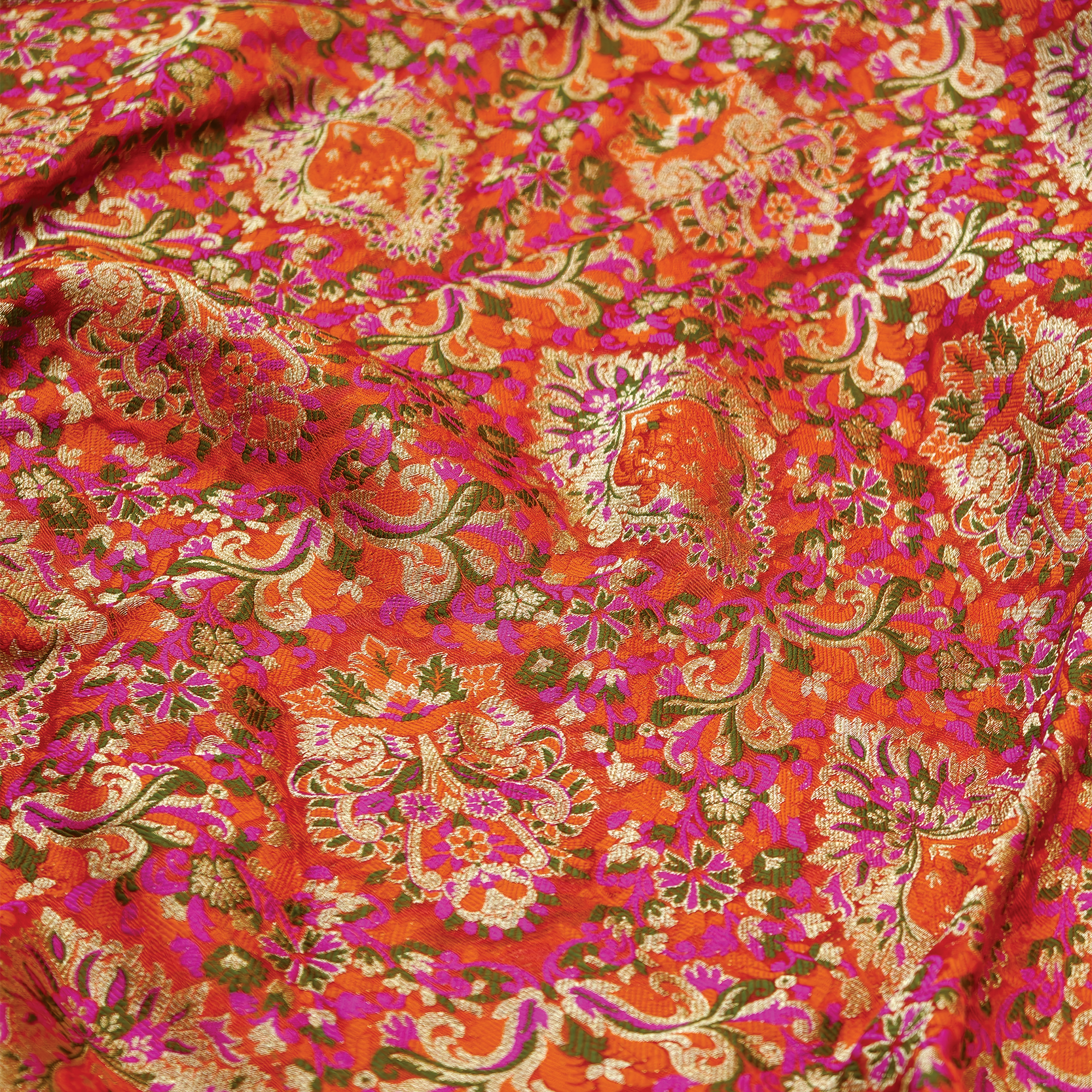 Indigo Jamawar Satin Zarbaft - Zahra Maham