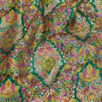 Indigo Jamawar Satin Zarbaft - Zahra Maham