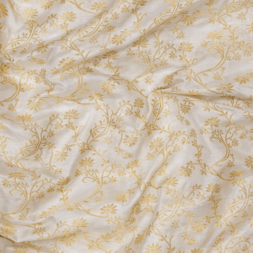 Fleuré Zarafshan – Pure Katan Silk with Floral Jaal