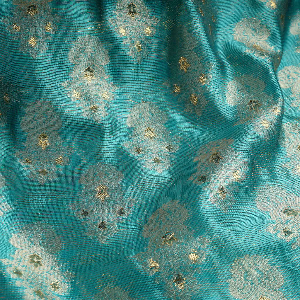 Gulnaar – Loom Net Fabric with Golden Zari Bunch