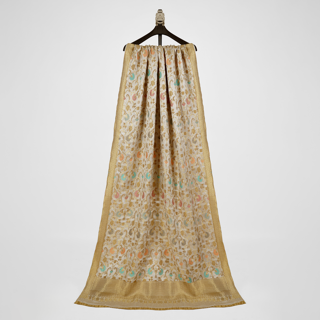 Phoolkaar – Satin Katan Chiffon Dupatta