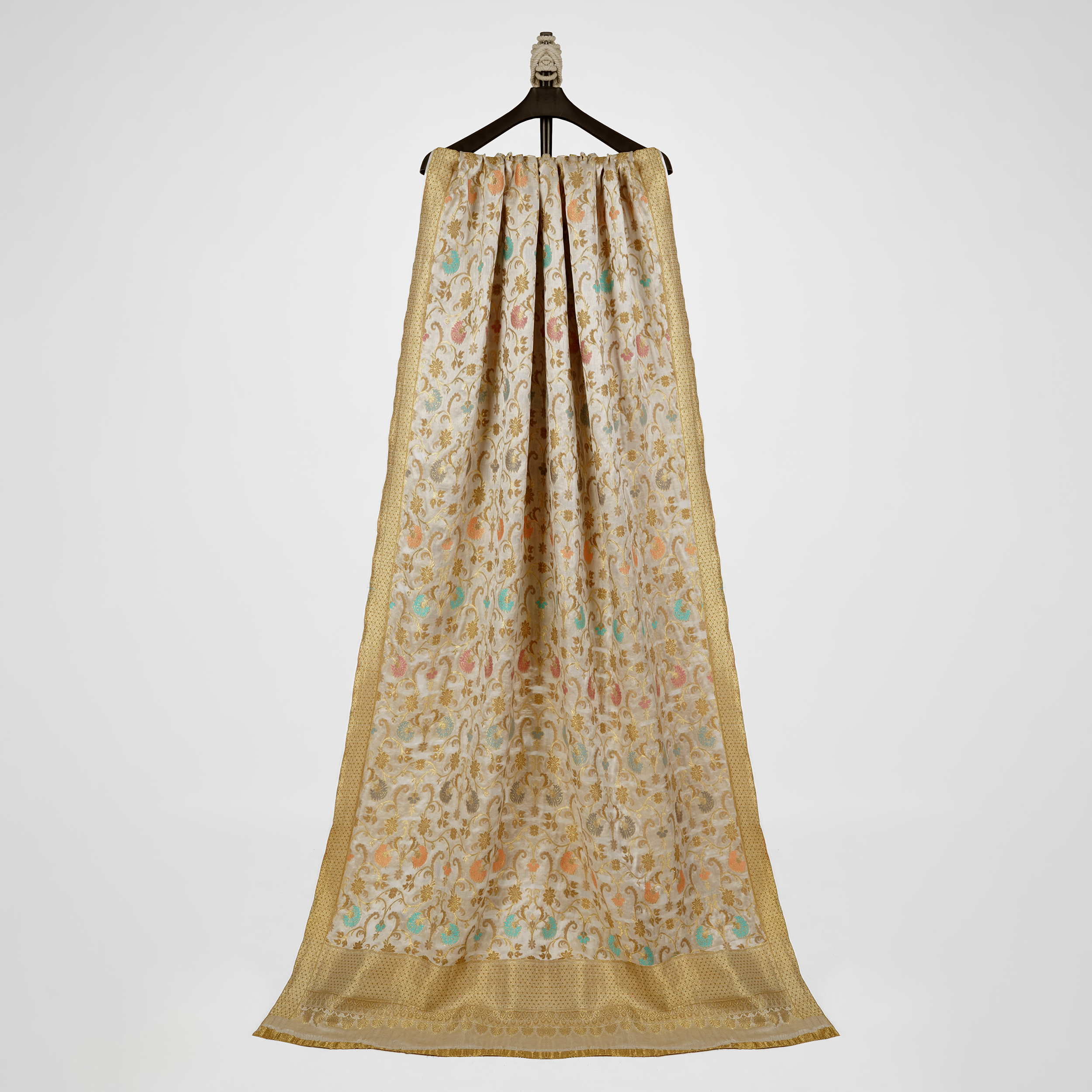 Phoolkaar – Satin Katan Chiffon Dupatta