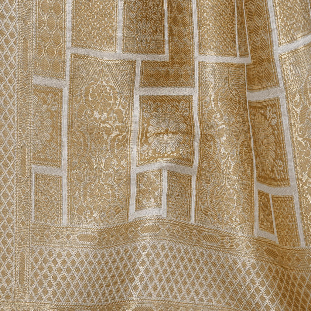 Kaar-e-Nafees – Chiffon Atlas Geometric Shawl - Zahra Maham