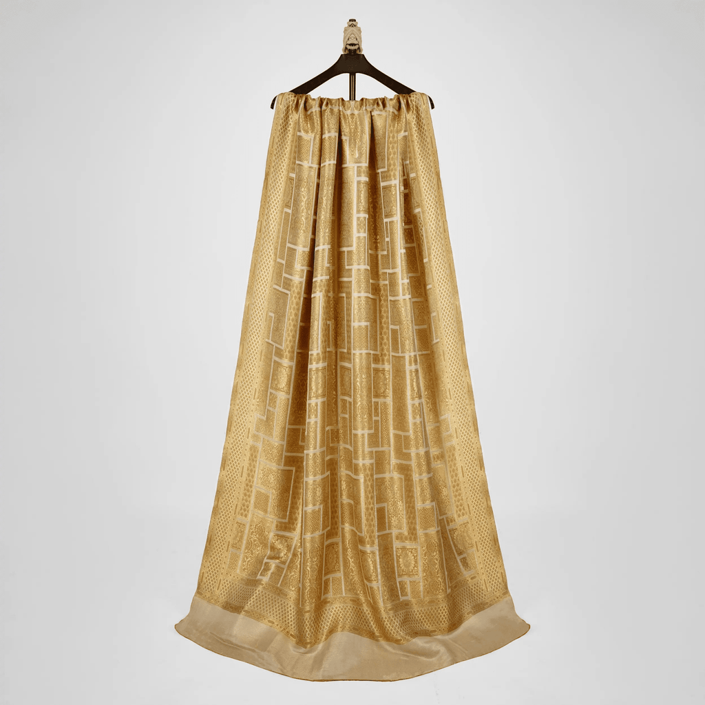 Kaar-e-Nafees – Chiffon Atlas Geometric Shawl - Zahra Maham