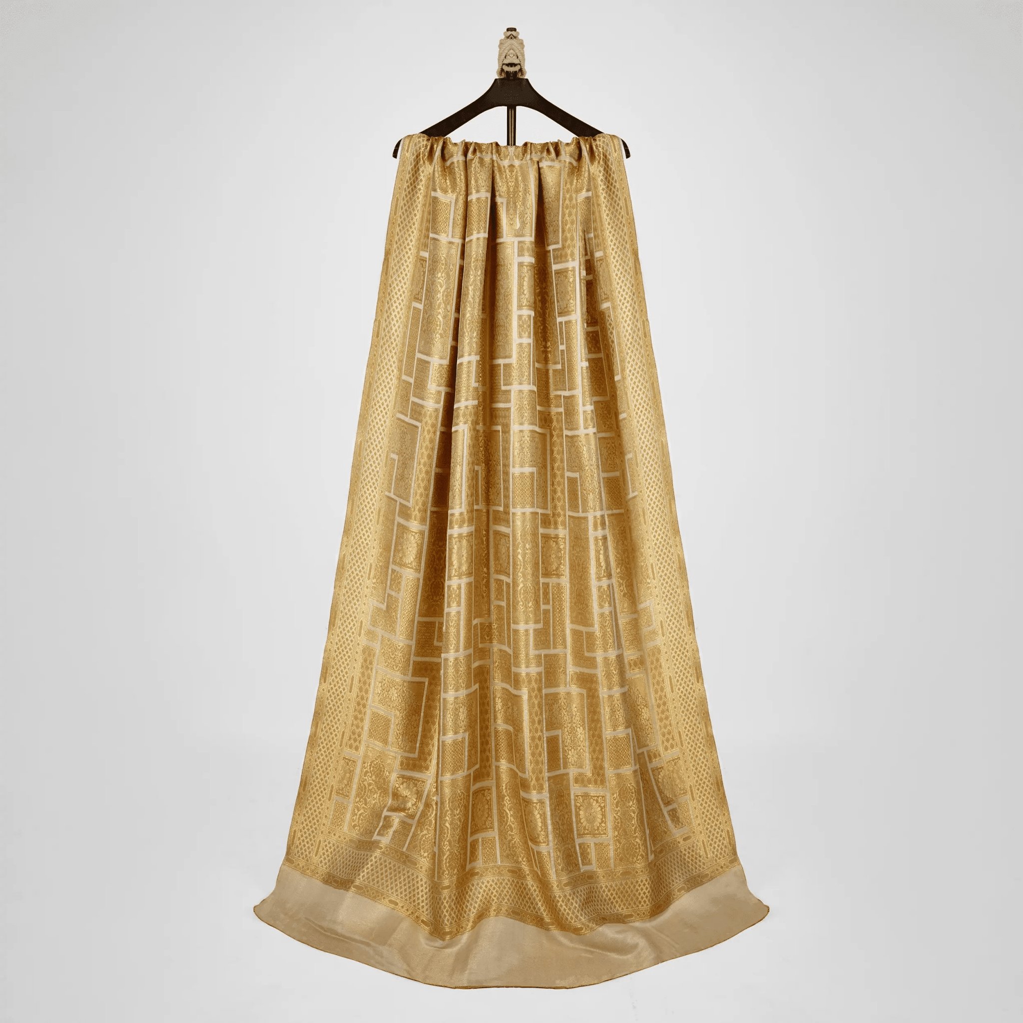 Kaar-e-Nafees – Chiffon Atlas Geometric Shawl - Zahra Maham
