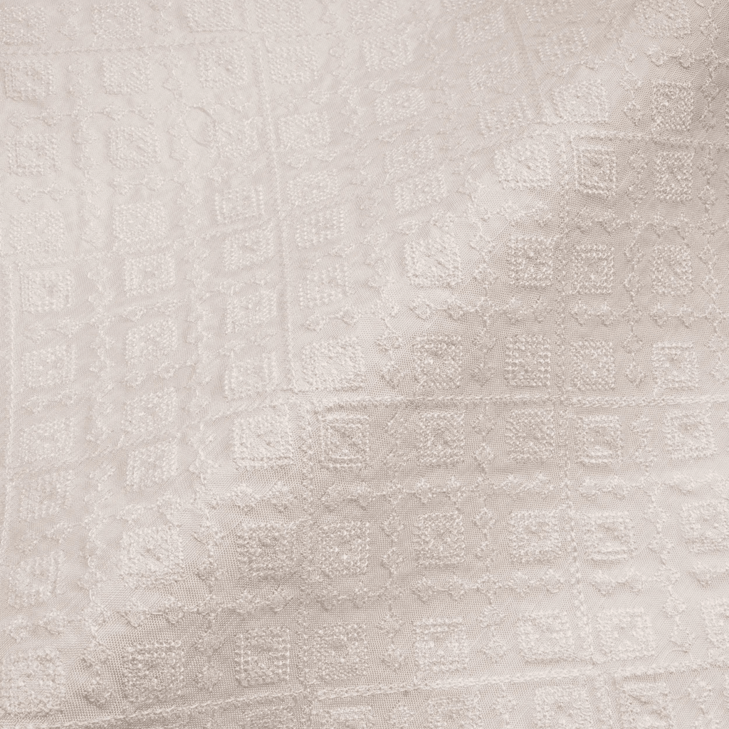Kaarvaan – PK Raw Silk Fabric with Embroidery - Zahra Maham