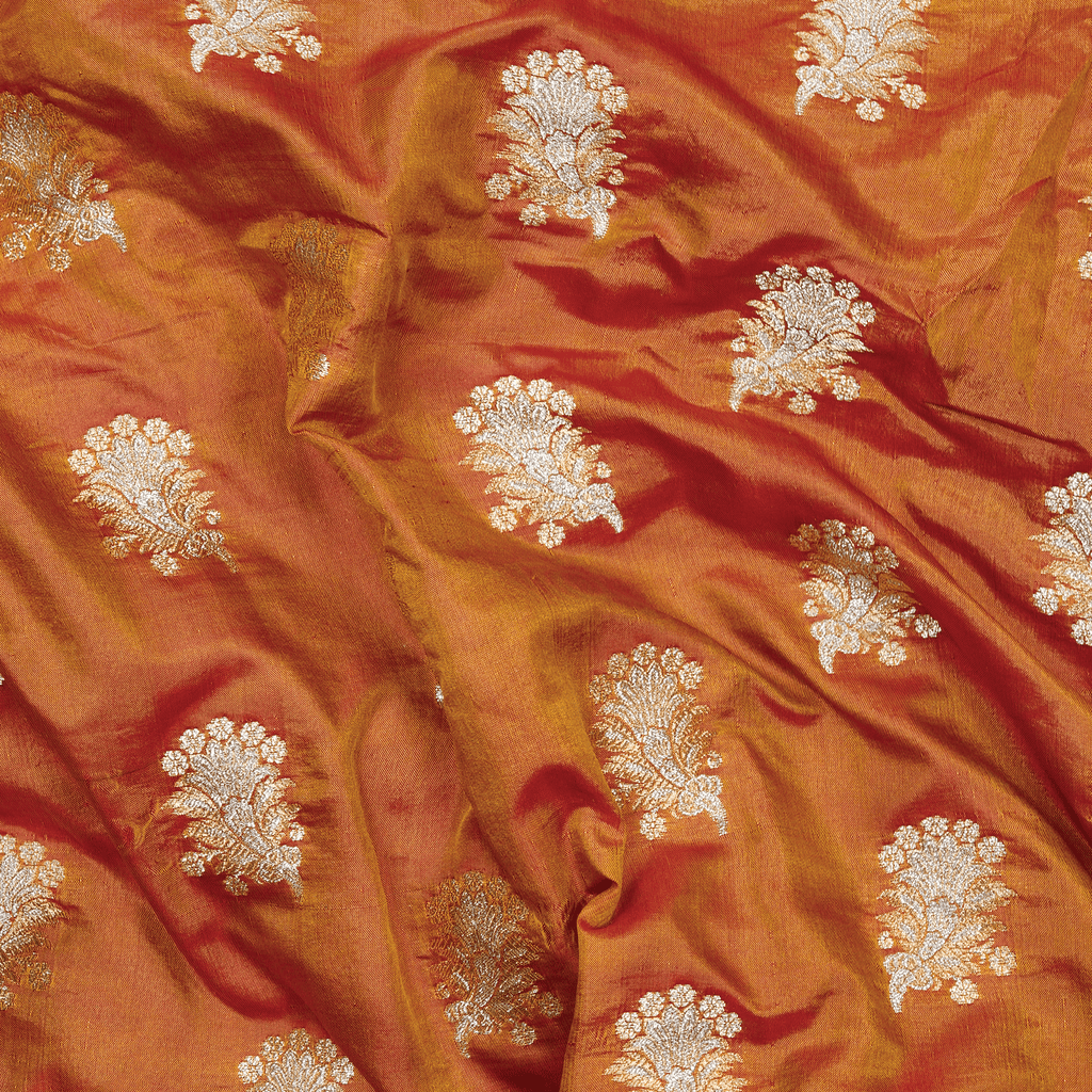 Mehrunisa Fleuristan Katan Silk (Dual Tone Rust)