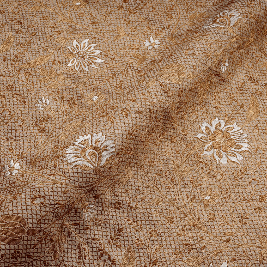 Lafzaar – Pure Chiffon Atlas with Floral Jaal and Zari Work - Zahra Maham