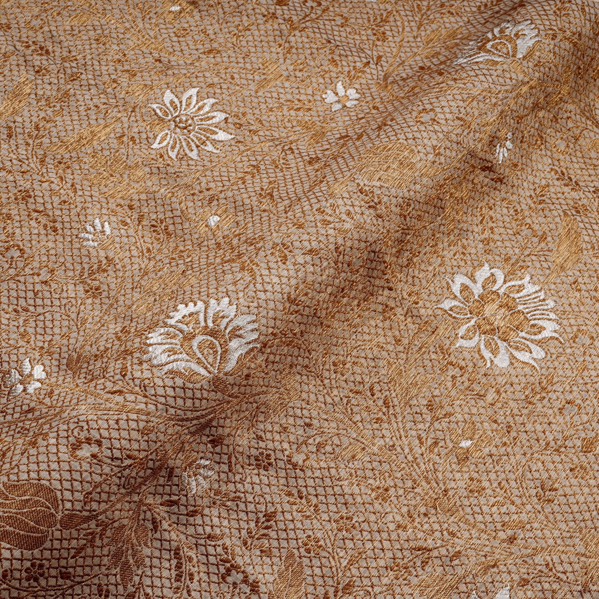 Lafzaar – Pure Chiffon Atlas with Floral Jaal and Zari Work - Zahra Maham