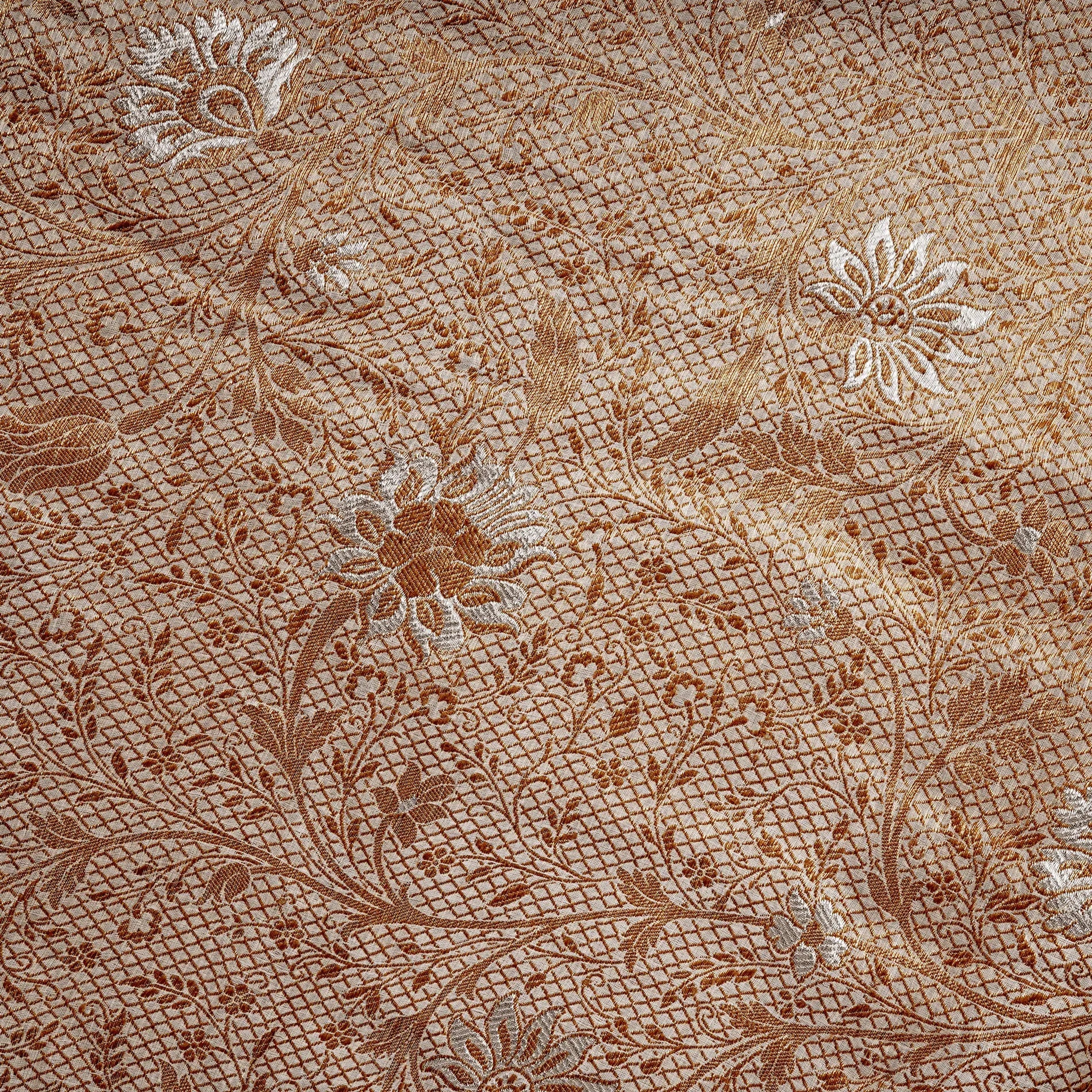 Lafzaar – Pure Chiffon Atlas with Floral Jaal and Zari Work - Zahra Maham