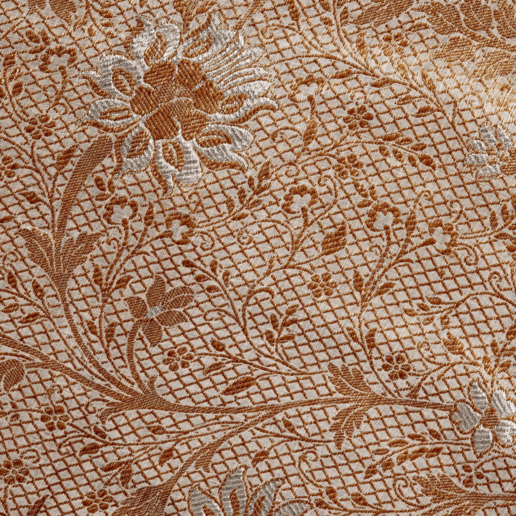 Lafzaar – Pure Chiffon Atlas with Floral Jaal and Zari Work - Zahra Maham