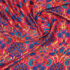 Lalzar-e-Gul – Satin Jamawar Kamkhwab with Floral Art Borders - Zahra Maham